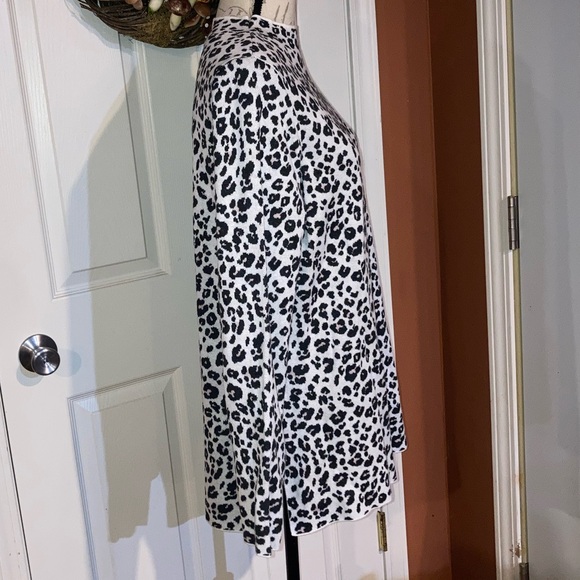 NWT Loft Animal Print Cotton Sweater Sz XLarge White Black - Picture 4 of 8
